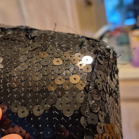 Zara Black Sequined Coat - Picture 12 of 13